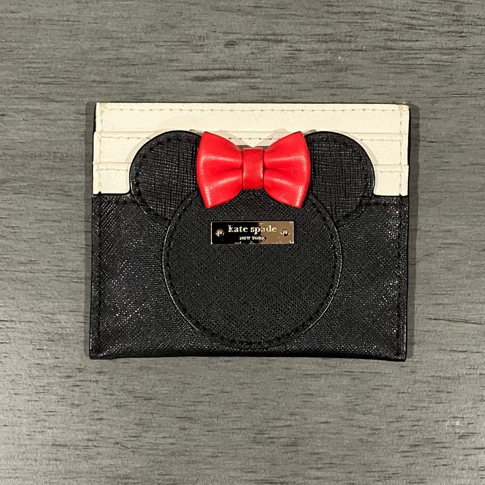 Kate Spade Black and Red Minnie Card holder - Picture 2 of 5